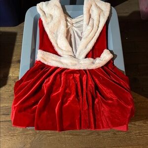 7 Christmas Red Velvet Dress with White Fur Trim. Santa - Ms Clause. Price for 7